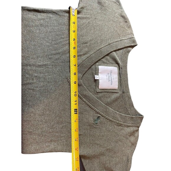 Y2K Abercrombie & Fitch Deep V-neck Short Sleeve Longer Length M Sweater READ - Picture 8 of 11